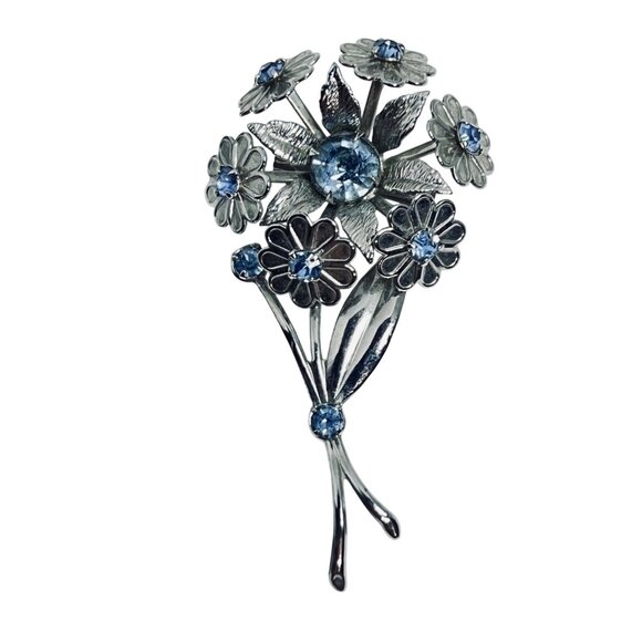 Vintage Lot Of 5 Silver Tone Brooches (6091) - Picture 5 of 7